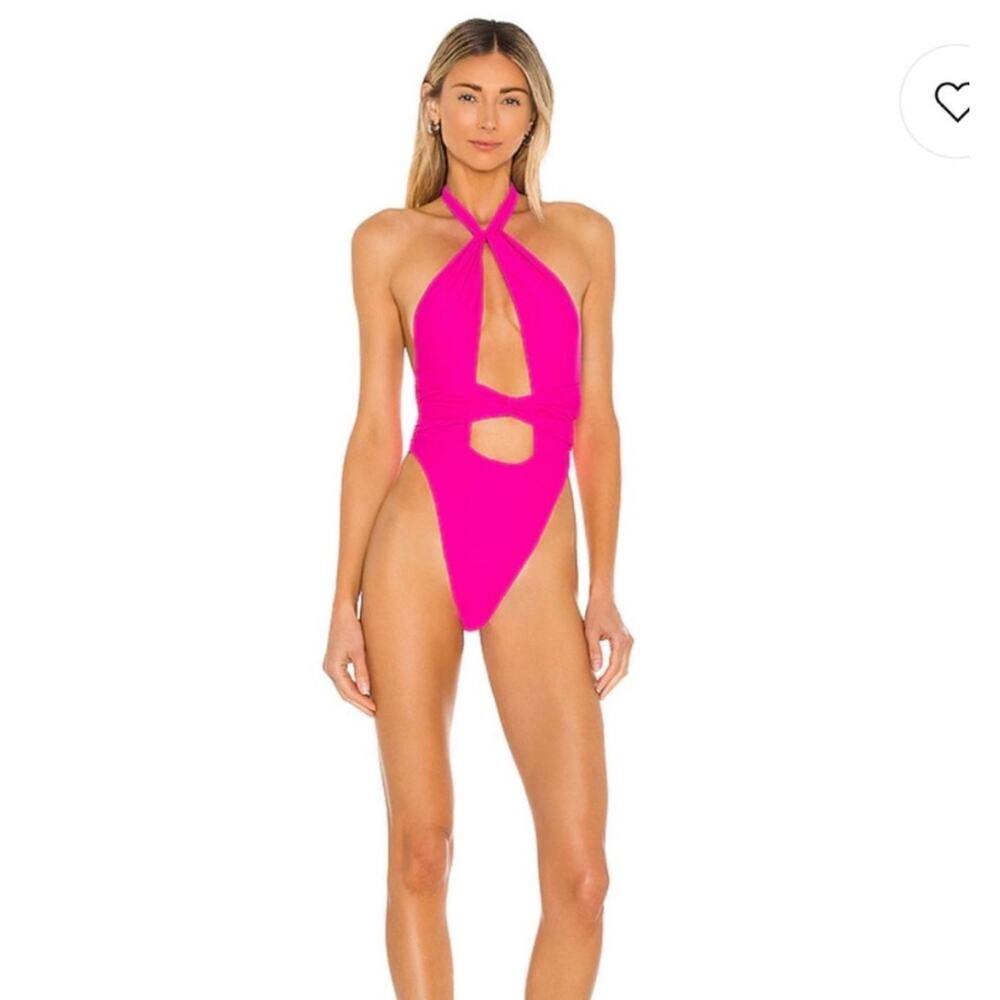Michael Costello X Revolve Dasia Pink One Piece Swimsuit XL - Picture 2 of 10